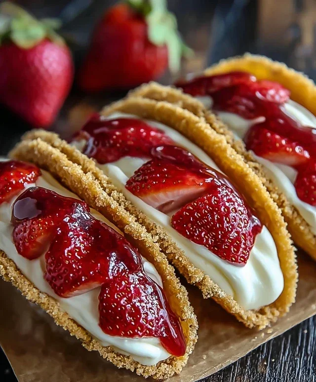 Strawberry Cheesecake Dessert Tacos