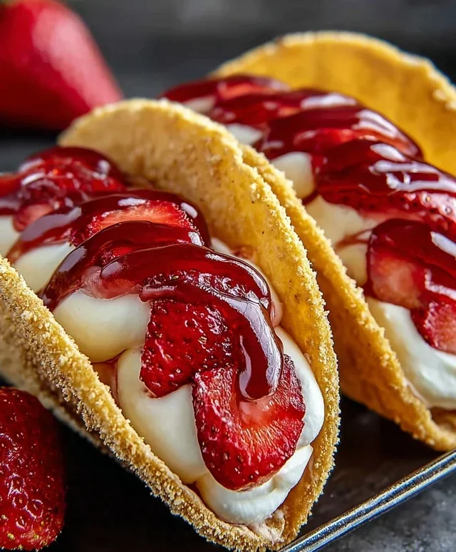 Strawberry Cheesecake Dessert Tacos