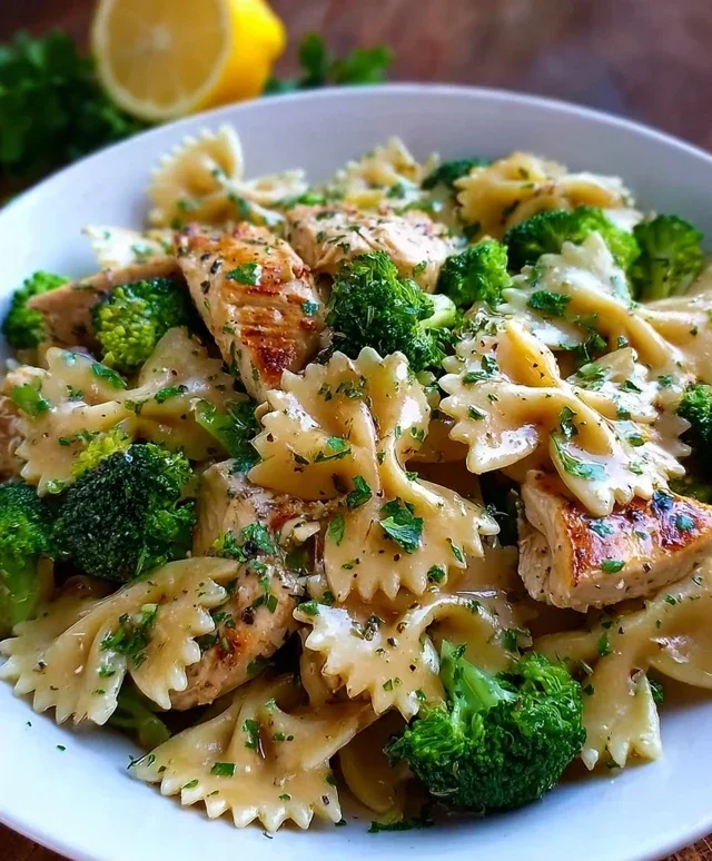 Cowboy Butter Lemon Bowtie Chicken with Broccoli Bliss