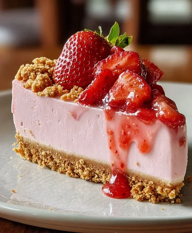 Pink Strawberry Crunch Cheesecake