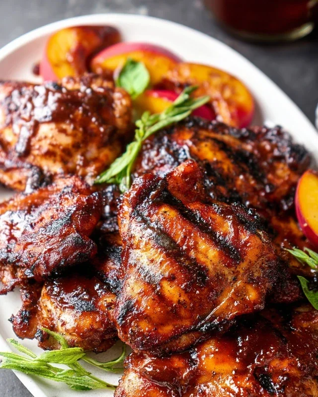 Grilled Bourbon Extract Extract Peach BBQ Chicken