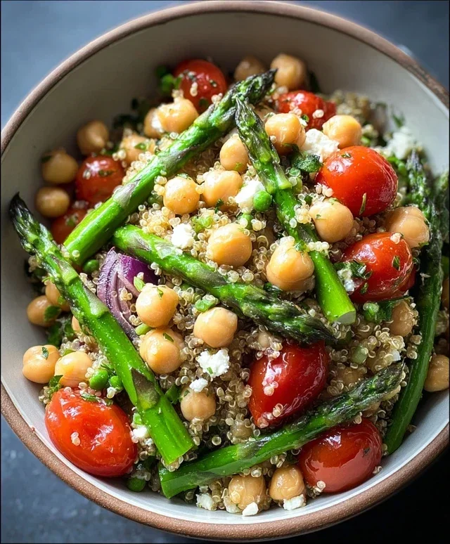 Asparagus Chickpea Quinoa Salad