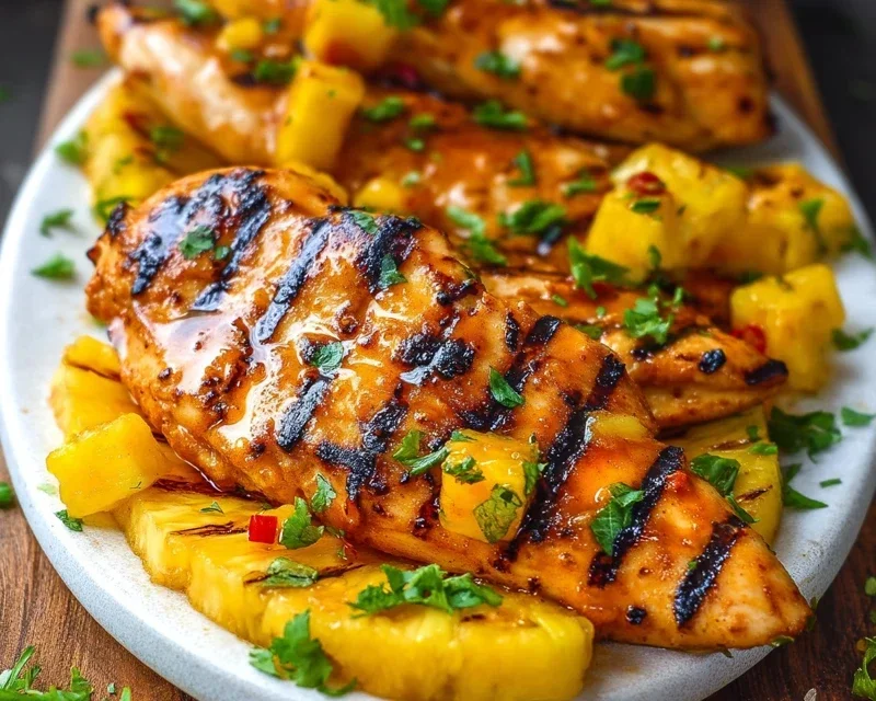 Grilled Mango Pineapple Chicken