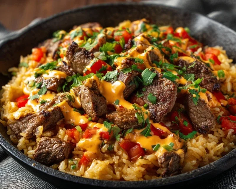 Steak Queso Rice A Flavorful Recipe