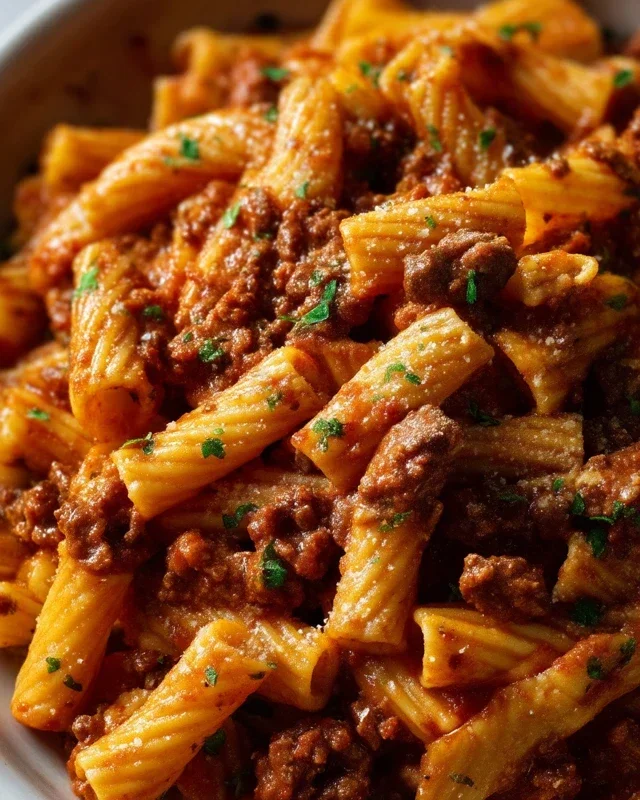 Beef Pasta in Tomato Sauce {Beef Ragu Pasta}