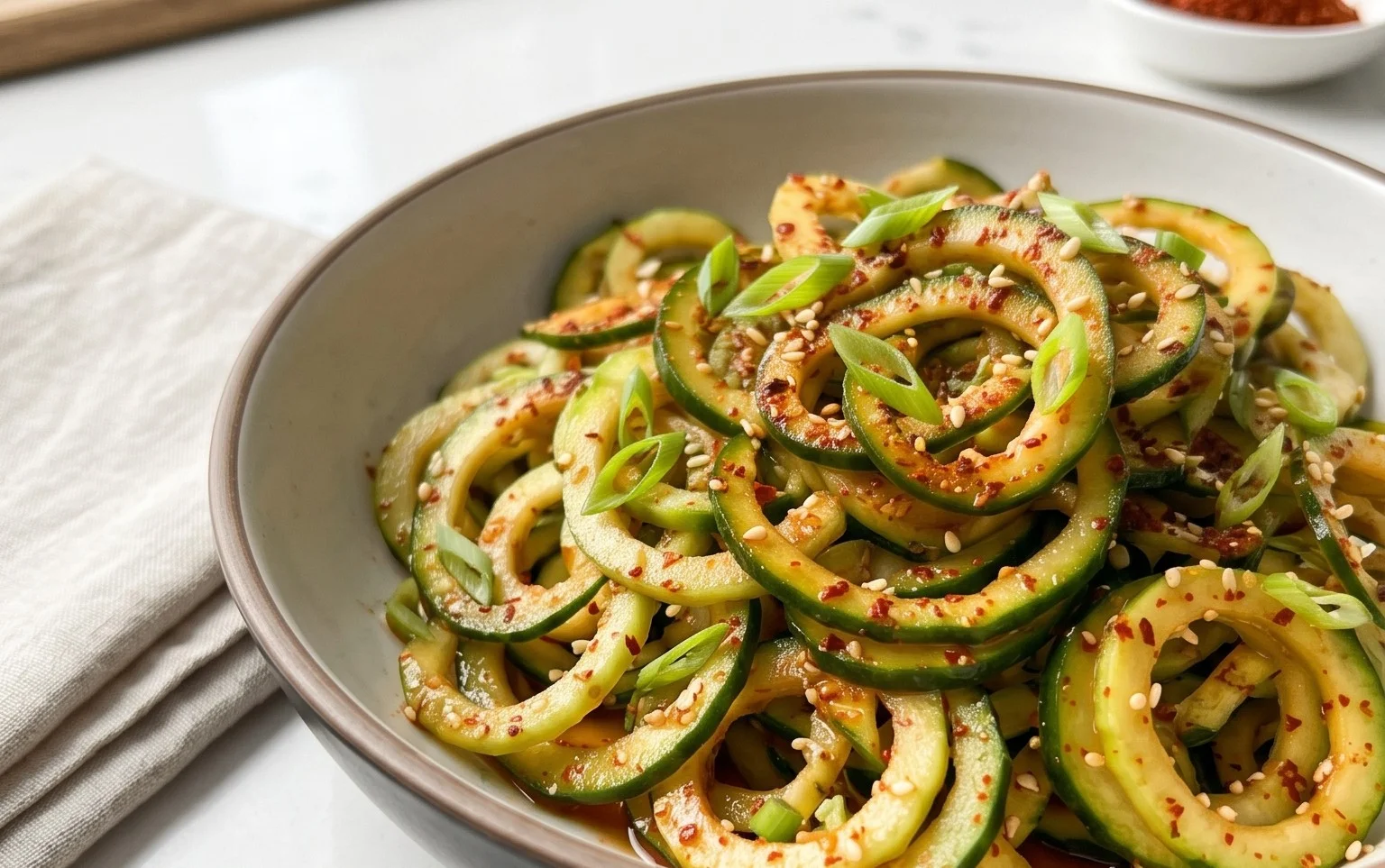 Spiral Cucumber Salad: Korean-Inspired Recipe