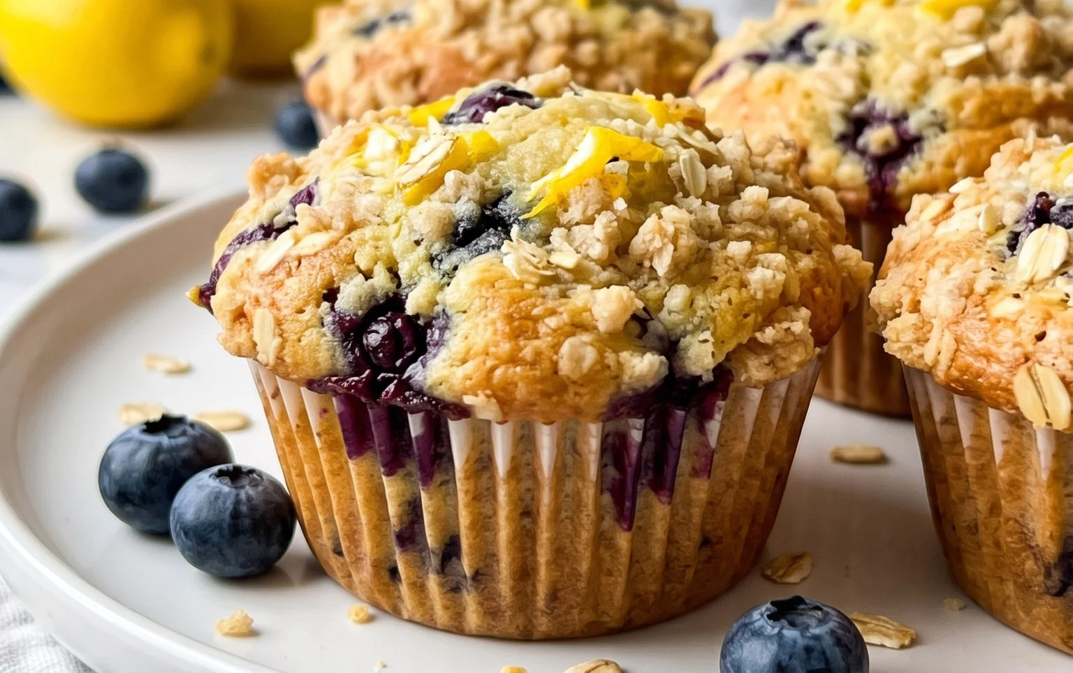 Lemon Blueberry Streusel Muffins