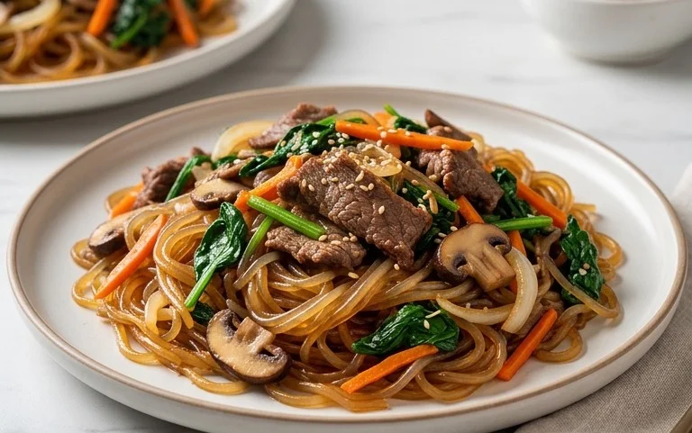 Japchae (Korean Glass Noodle Stir Fry)