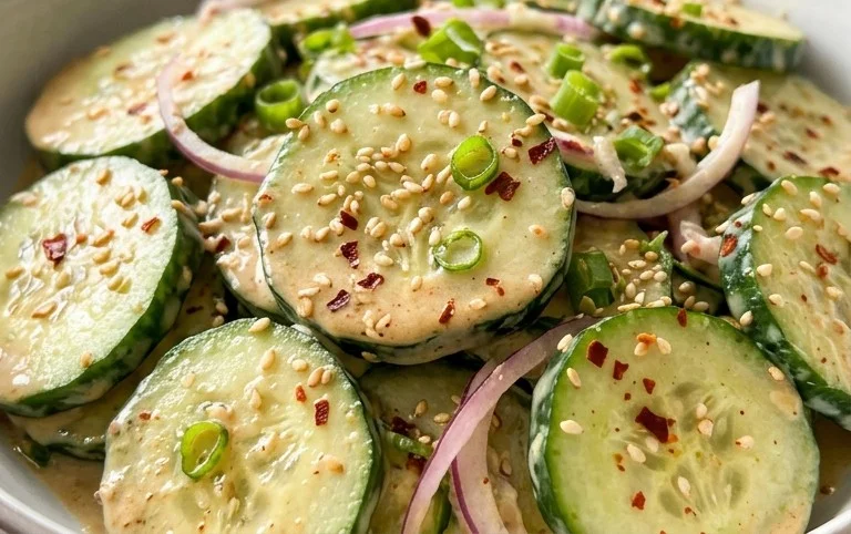 Creamy Asian Cucumber Salad Bowl