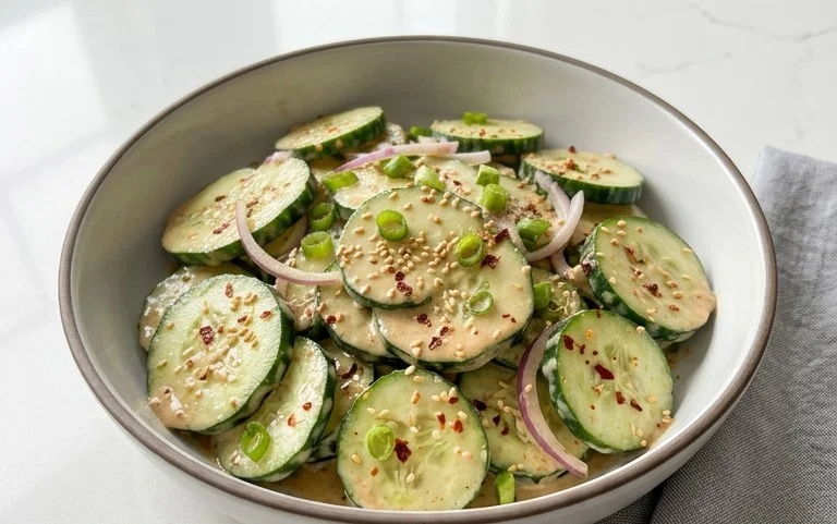 Creamy Asian Cucumber Salad Bowl