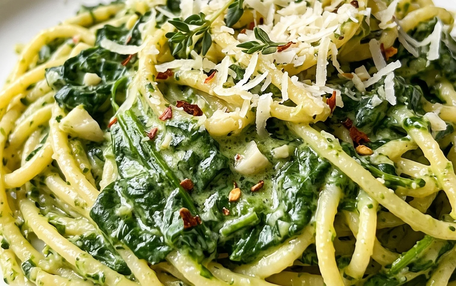 Pasta with Spinach Sauce