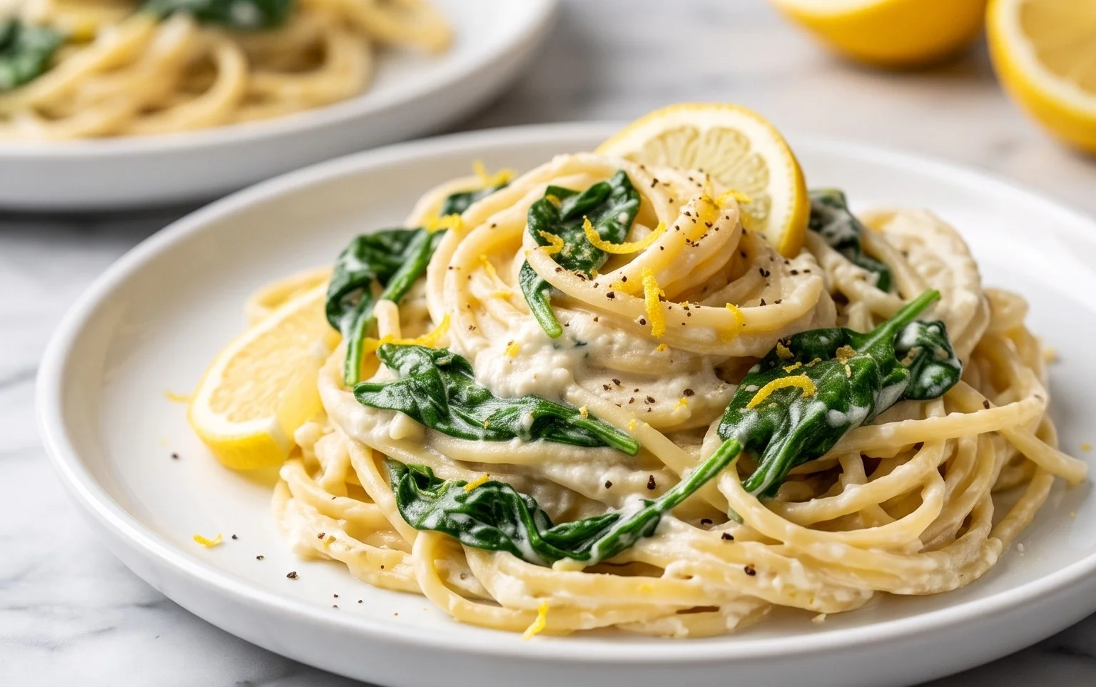 Lemon ricotta pasta & spinach