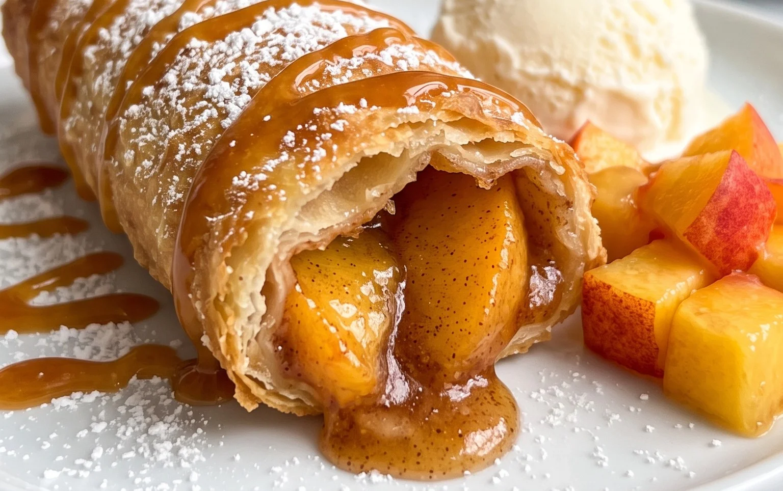 Peach Cobbler Egg Rolls