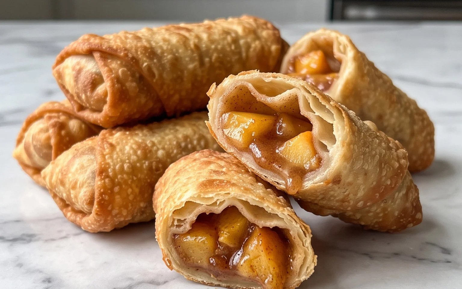 Peach Cobbler Egg Rolls