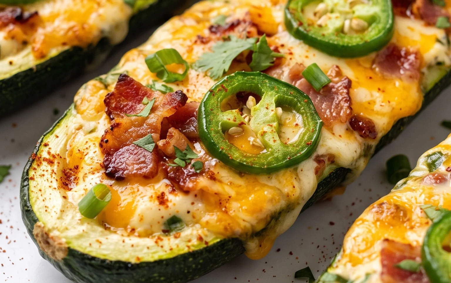 Jalapeno Popper Zucchini Boats