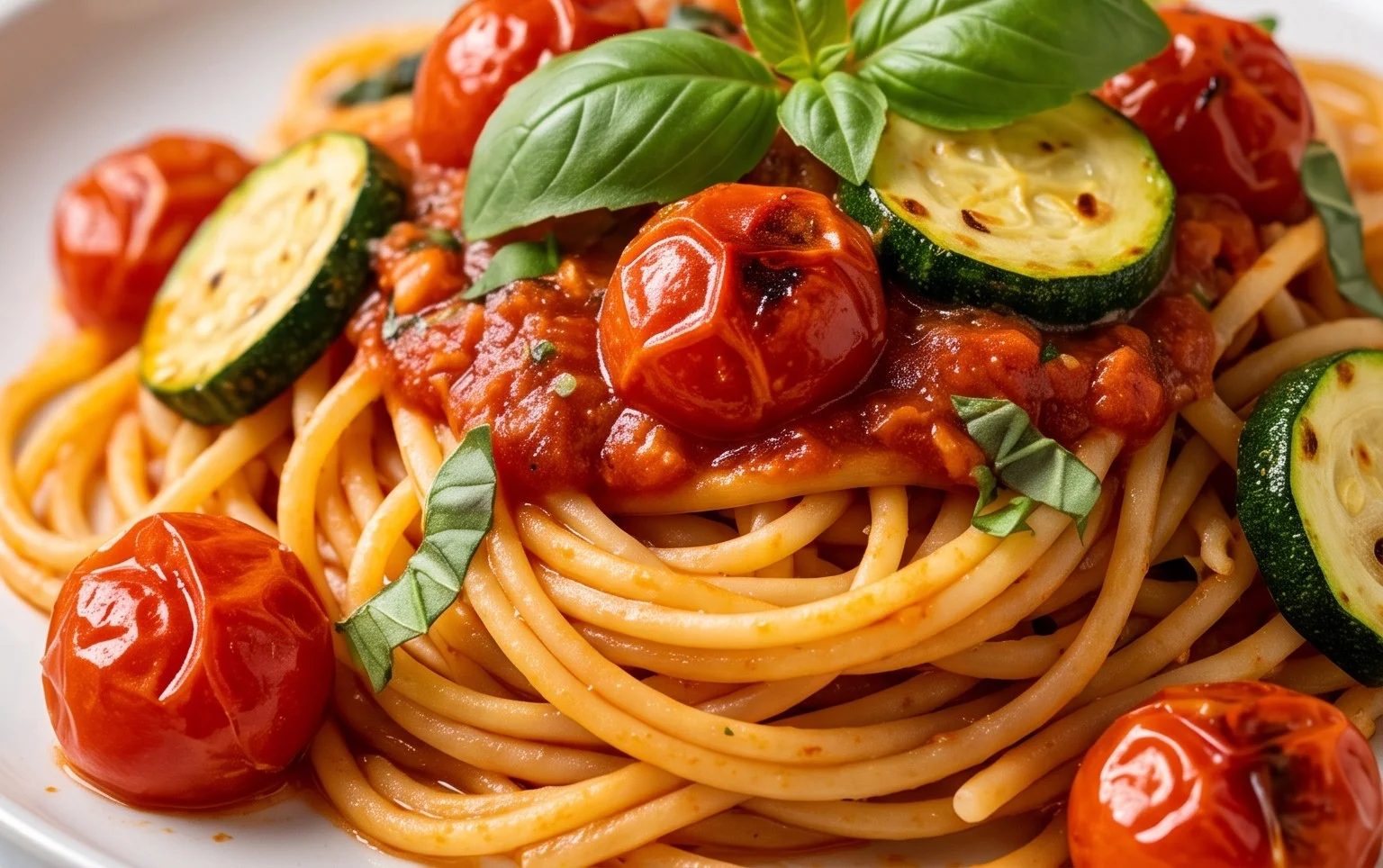 Healthy Tomato Zucchini Pasta