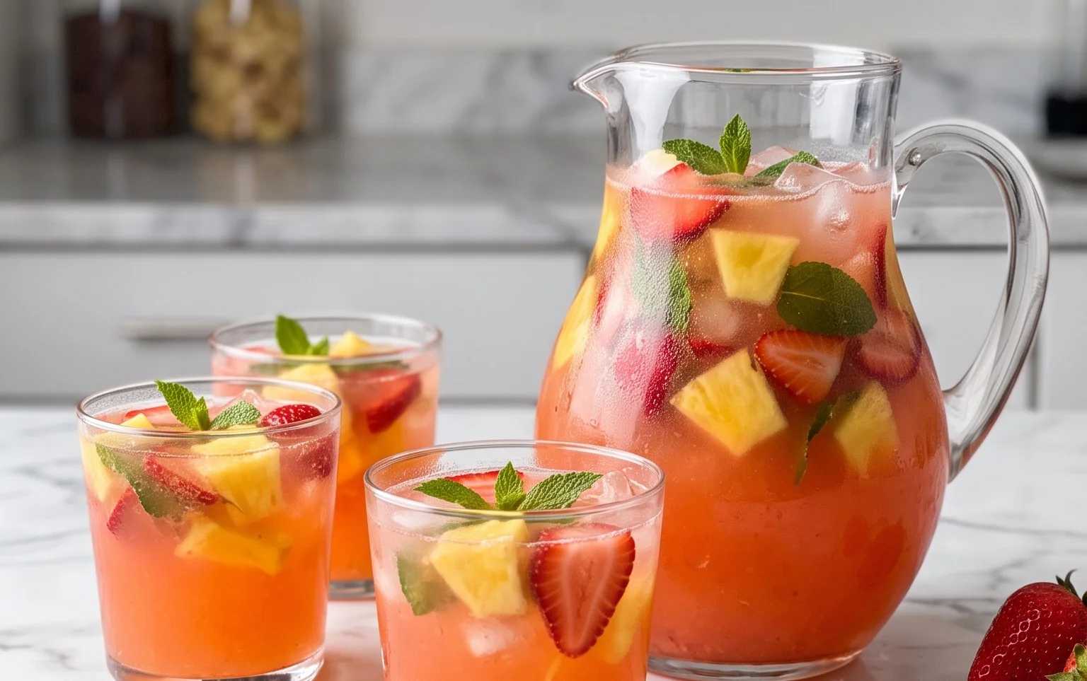 Pineapple Strawberry Agua Fresca