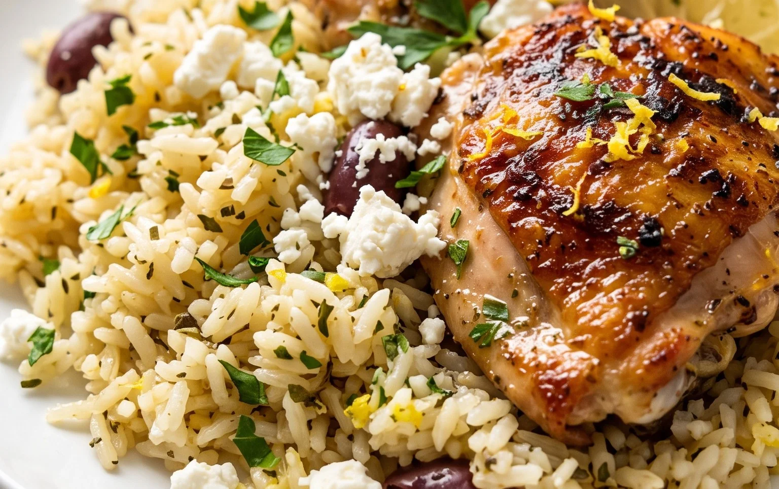 Greek Chicken and Lemon Rice (30 Minutes, One-Pot)