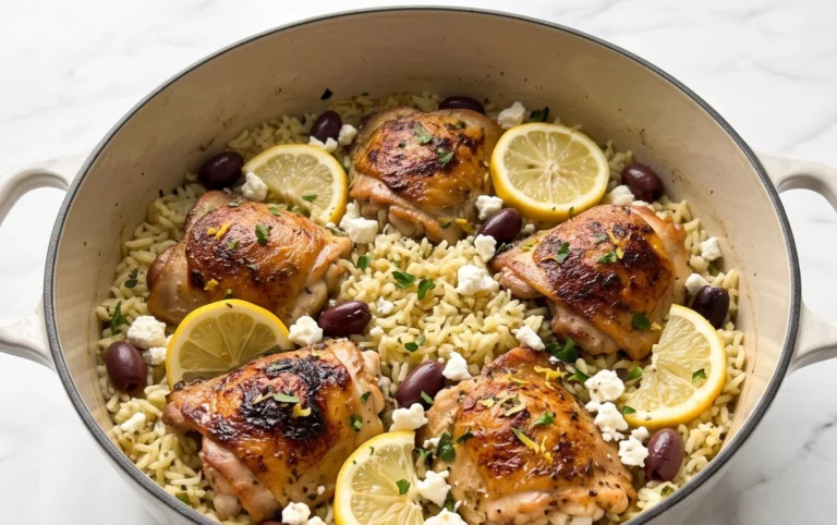 Greek Chicken and Lemon Rice (30 Minutes, One-Pot)