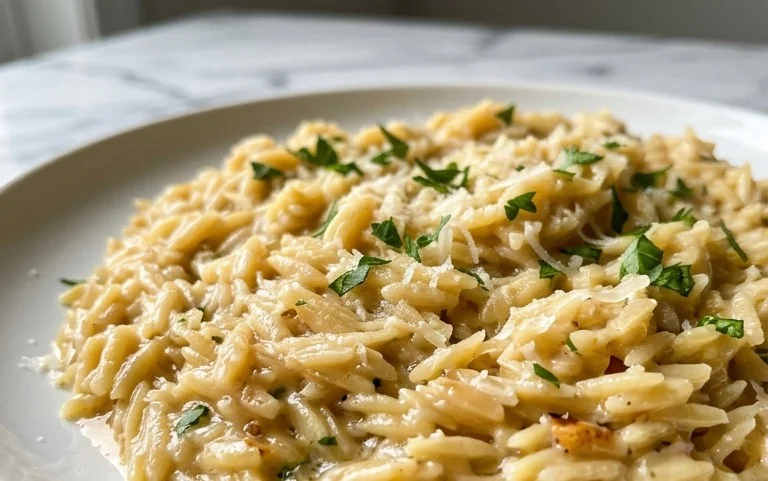 Creamy Garlic Parmesan Orzo