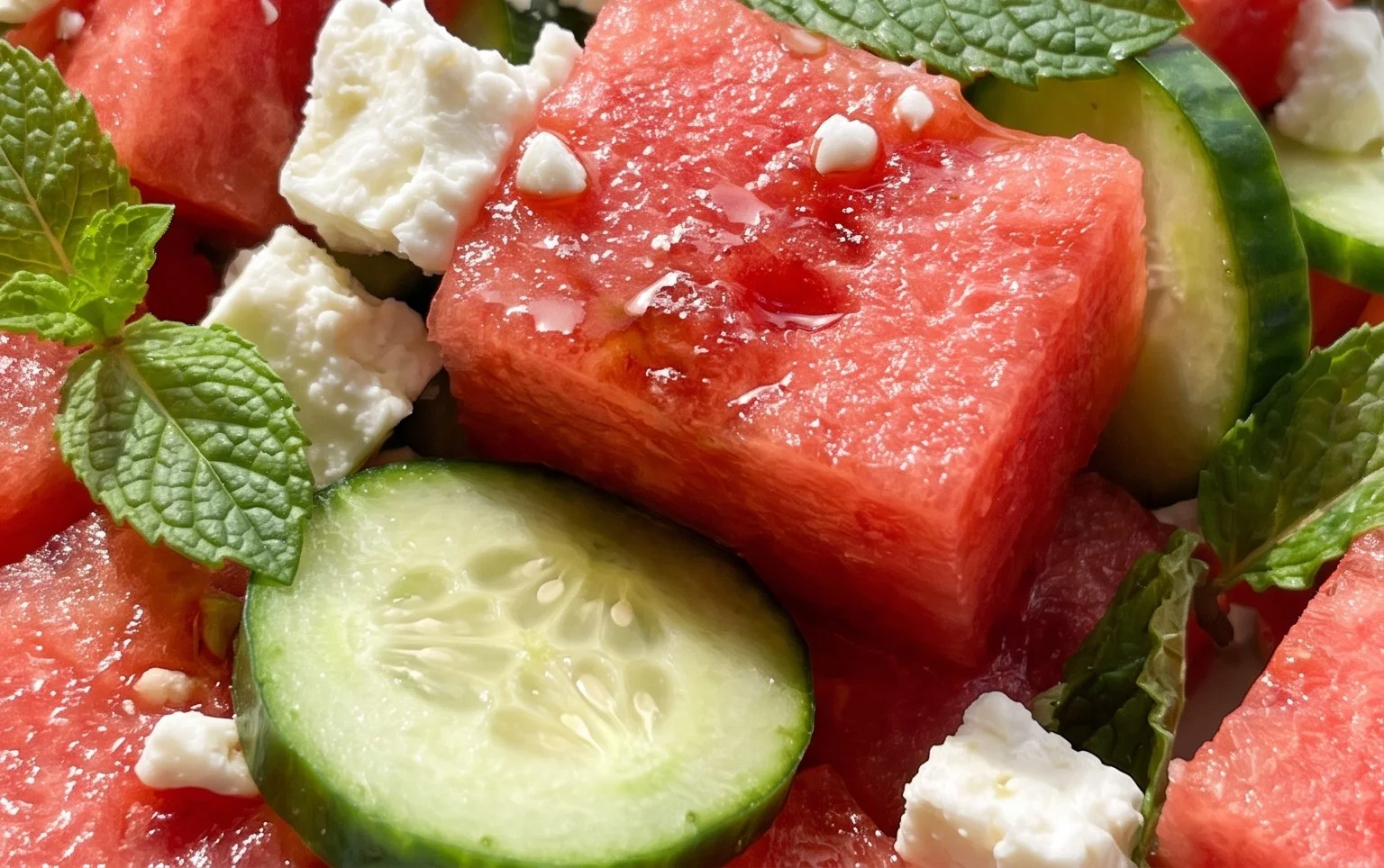 Watermelon Salad with Cucumber and Feta