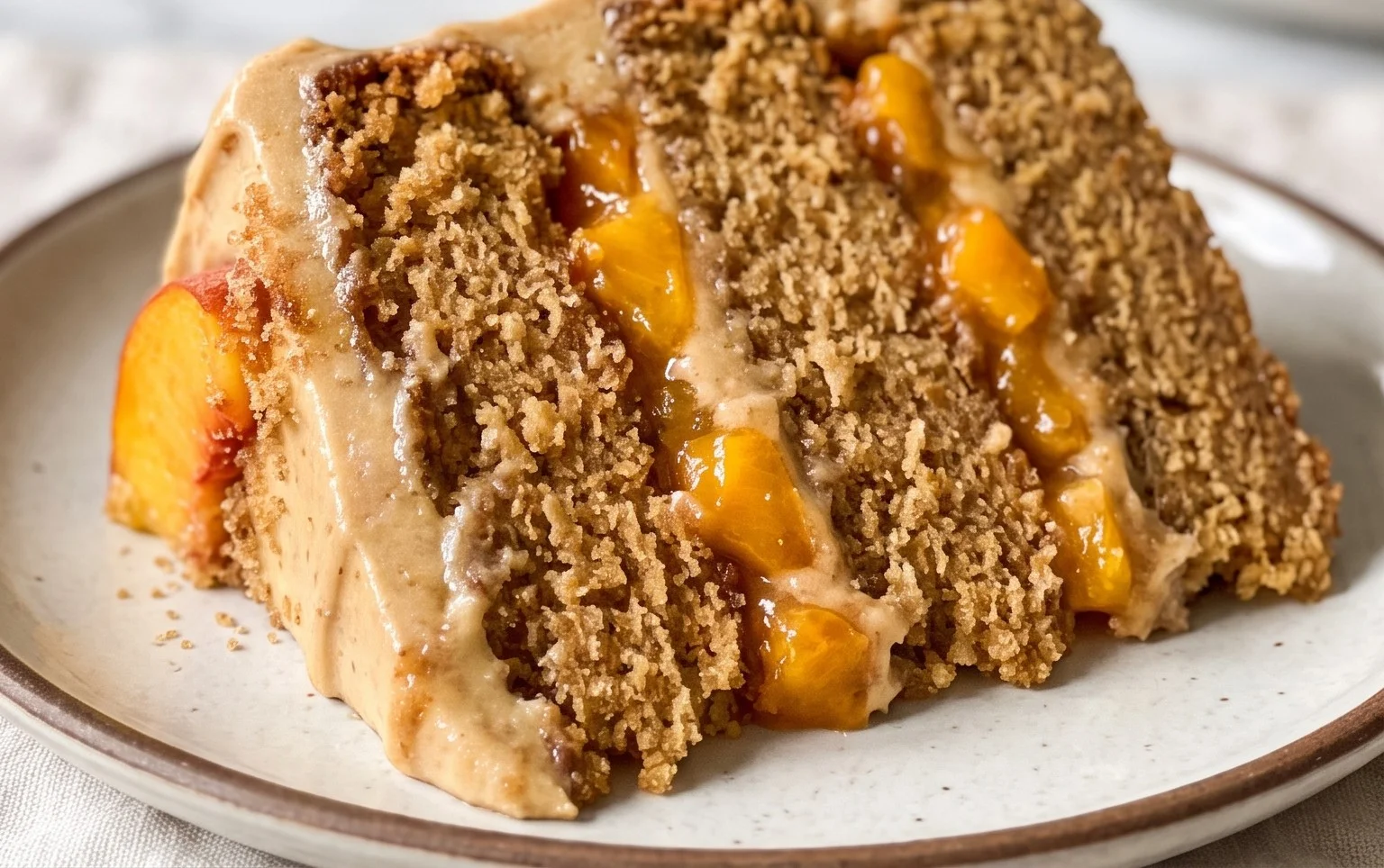Brown Sugar Layer Cake with Peach Filling