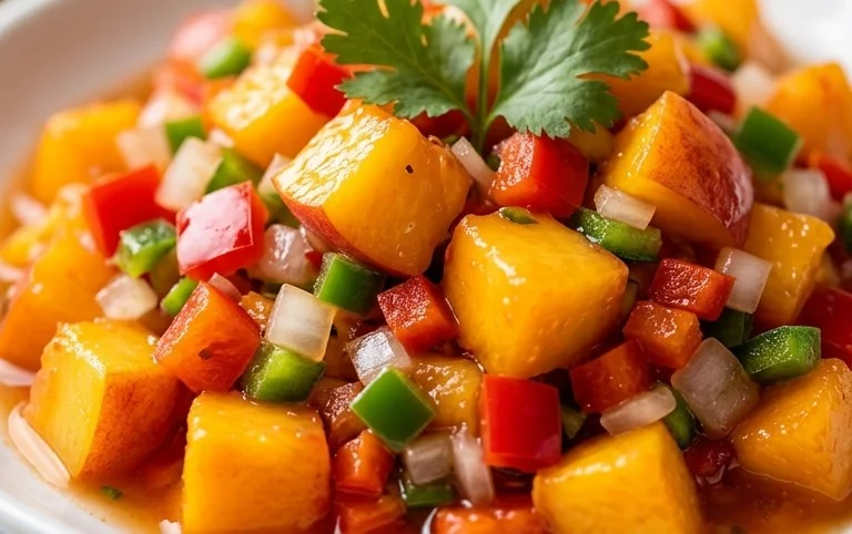 Sweet & Spicy Peach Salsa Canning Recipe