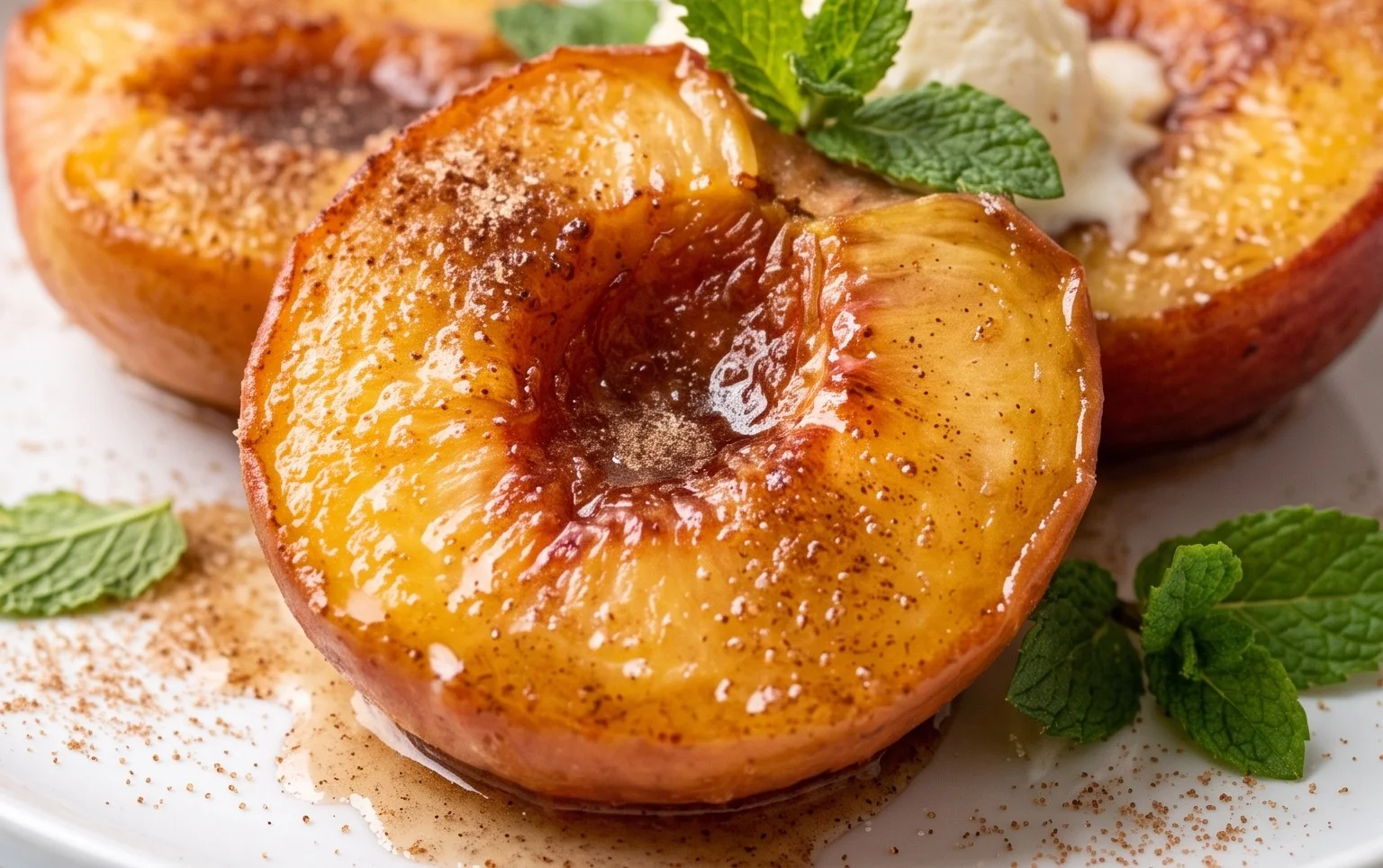 Cinnamon Sugar Baked Peaches