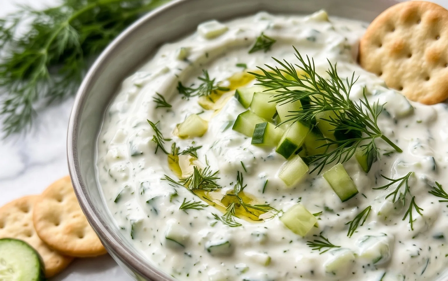 Cucumber Dip with Sour Cream and Dill