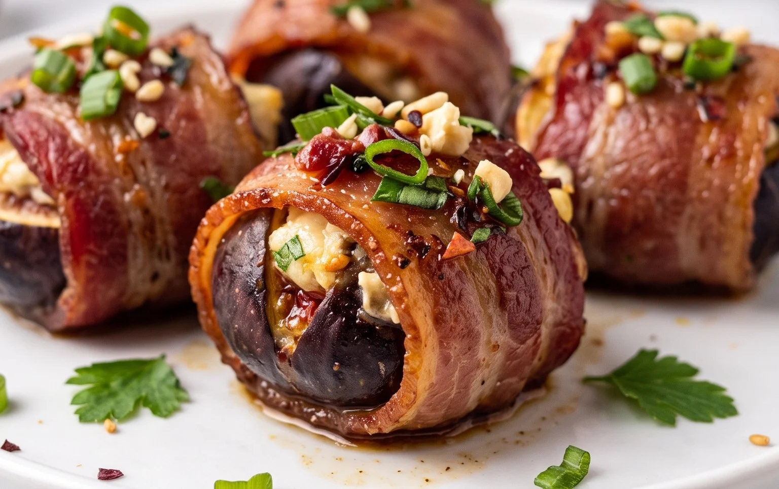Beef Bacon Wrapped Stuffed Figs