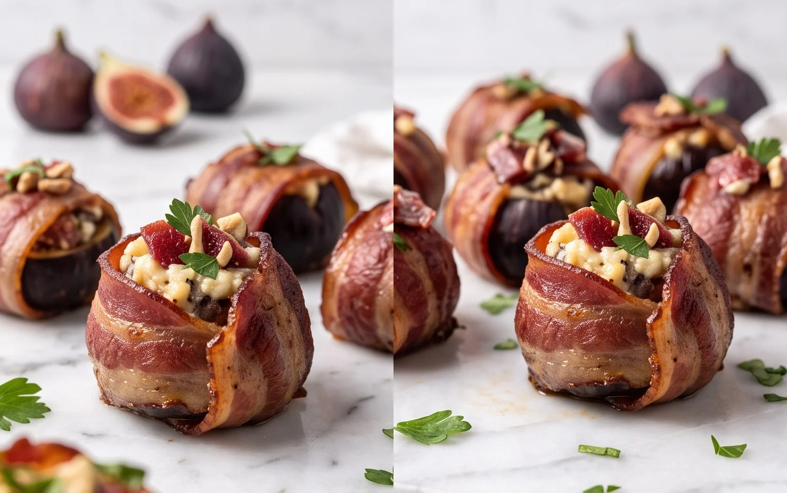Beef Bacon Wrapped Stuffed Figs