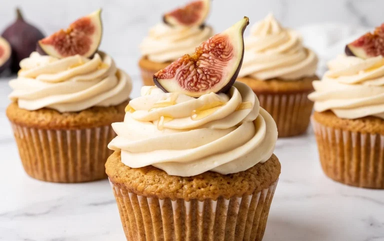 Fig Cupcakes with Honey Cream Cheese Frosting