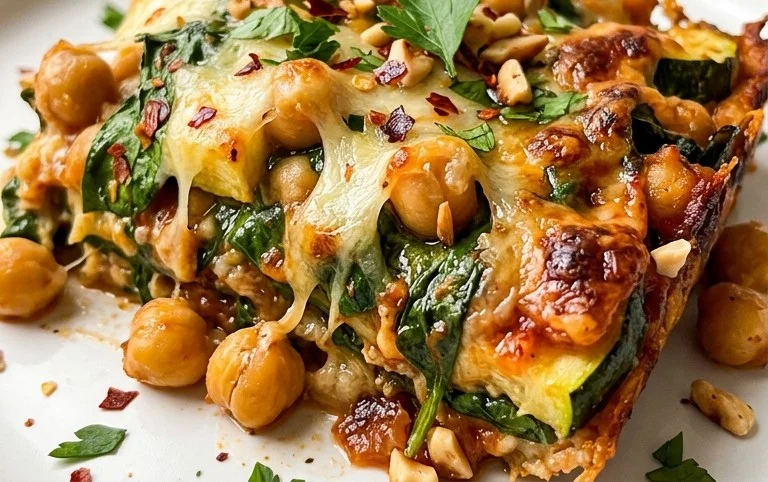 Spinach Zucchini Chickpea Bake